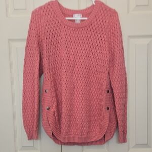Cable & Gauge Textured Pink Sweater